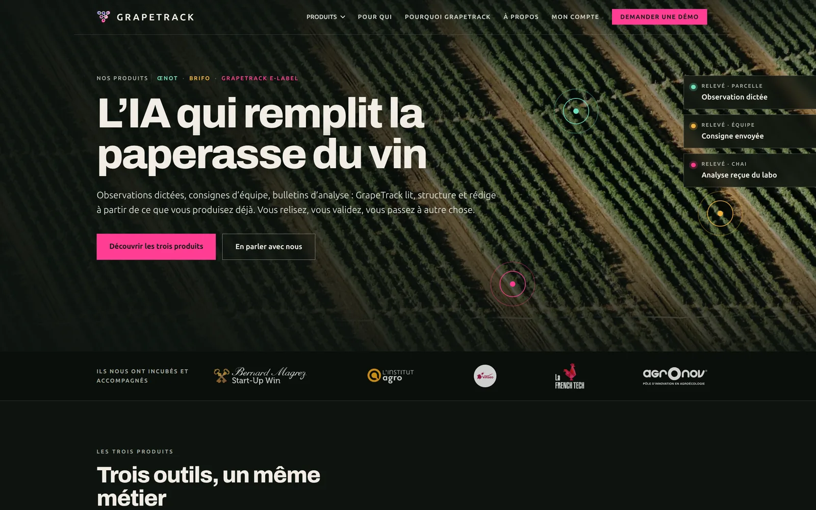 Aperçu du projet GrapeTrack